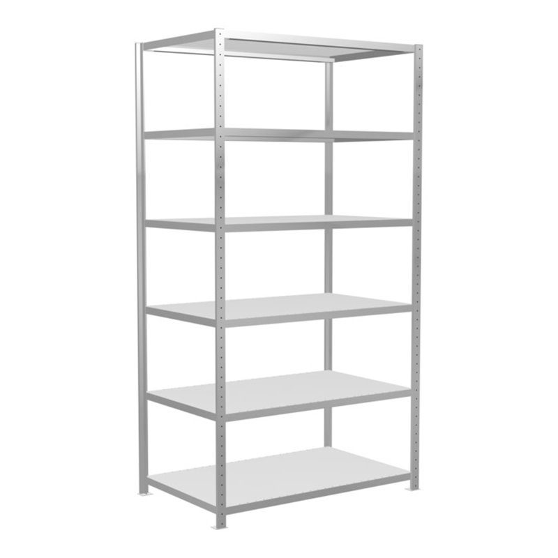 Schulte Grundregal Steckregal MULTIplus250 2500 x 1300 x 800 mm 6 Fachböden Kreuzstrebe RAL 7035 lichtgrau