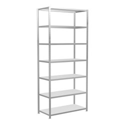 Schulte Grundregal Steckregal MULTIplus250 3000 x 1300 x 600 mm 7 Fachböden Kreuzstrebe RAL 7035 lichtgrau