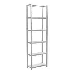 Schulte Grundregal Steckregal MULTIplus250 2500 x 750 x 300 mm 6 Fachböden Kreuzstrebe RAL 7035 lichtgrau