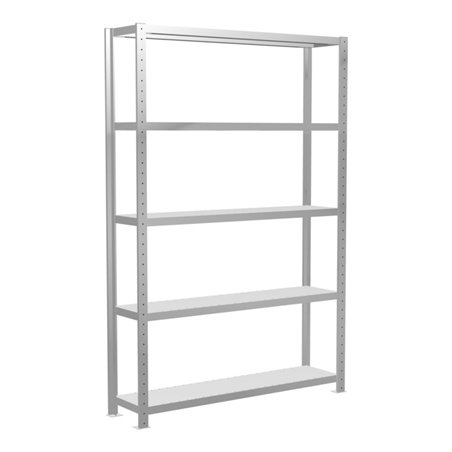 Schulte Grundregal Steckregal MULTIplus250 2000 x 1300 x 300 mm 5 Fachböden Kreuzstrebe RAL 7035 lichtgrau