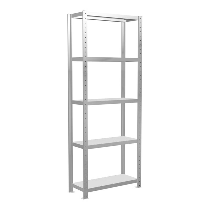 Schulte Grundregal Steckregal MULTIplus250 2000 x 750 x 300 mm 5 Fachböden Kreuzstrebe RAL 7035 lichtgrau