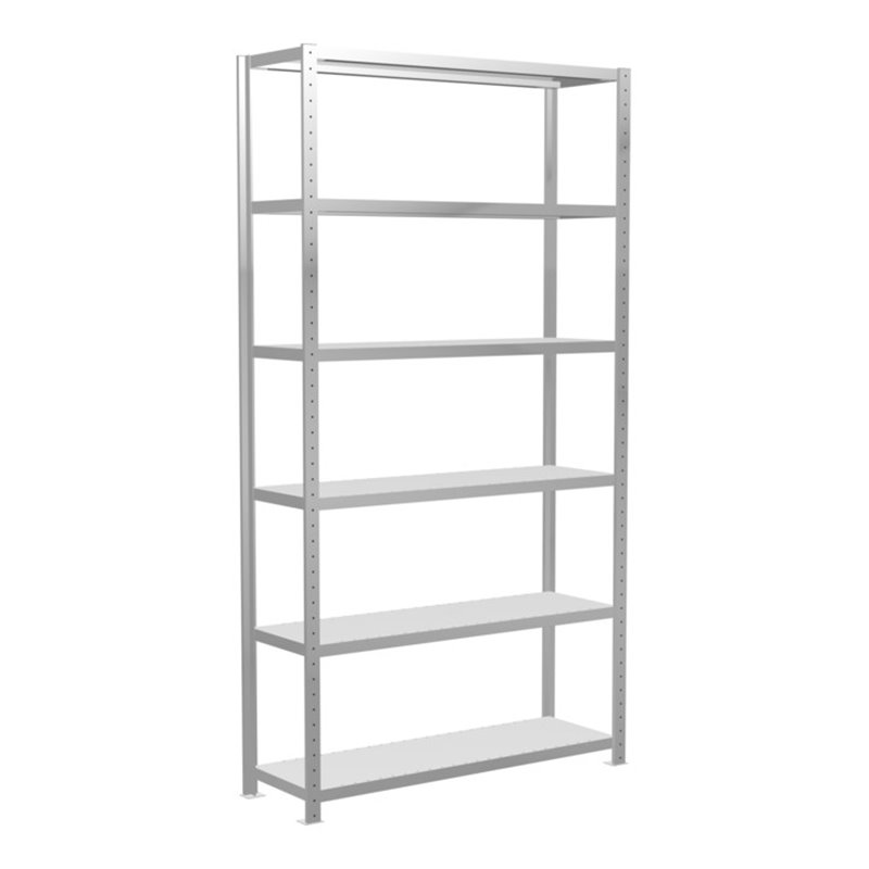 Schulte Grundregal Steckregal MULTIplus250 2500 x 1300 x 400 mm 6 Fachböden Kreuzstrebe RAL 7035 lichtgrau