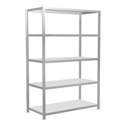 Schulte Grundregal Steckregal MULTIplus250 2000 x 1300 x 600 mm 5 Fachböden Kreuzstrebe RAL 7035 lichtgrau