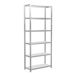 Schulte Grundregal Steckregal MULTIplus250 2500 x 1000 x 400 mm 6 Fachböden Kreuzstrebe RAL 7035 lichtgrau