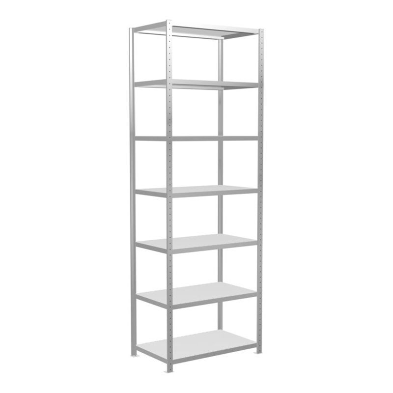 Schulte Grundregal Steckregal MULTIplus250 3000 x 1000 x 600 mm 7 Fachböden Kreuzstrebe RAL 7035 lichtgrau