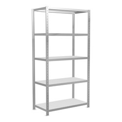 Schulte Grundregal Steckregal MULTIplus250 2000 x 1000 x 500 mm 5 Fachböden Kreuzstrebe RAL 7035 lichtgrau