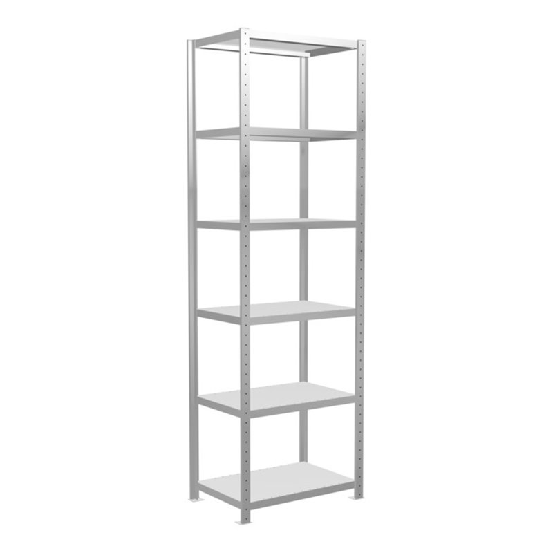 Schulte Grundregal Steckregal MULTIplus250 2500 x 750 x 500 mm 6 Fachböden Kreuzstrebe RAL 7035 lichtgrau