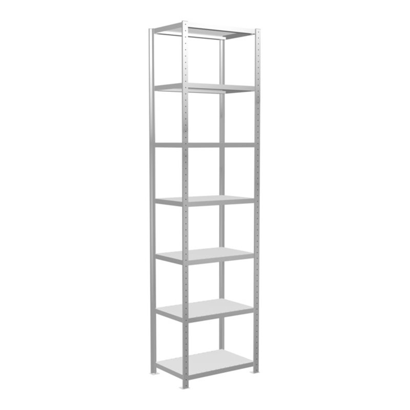 Schulte Grundregal Steckregal MULTIplus250 3000 x 750 x 500 mm 7 Fachböden Kreuzstrebe RAL 7035 lichtgrau