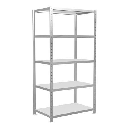 Schulte Grundregal Steckregal MULTIplus250 2000 x 1000 x 600 mm 5 Fachböden Kreuzstrebe RAL 7035 lichtgrau