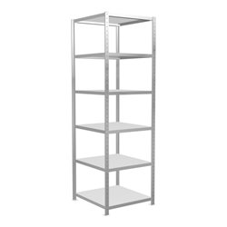 Schulte Grundregal Steckregal MULTIplus250 2500 x 750 x 800 mm 6 Fachböden Kreuzstrebe RAL 7035 lichtgrau