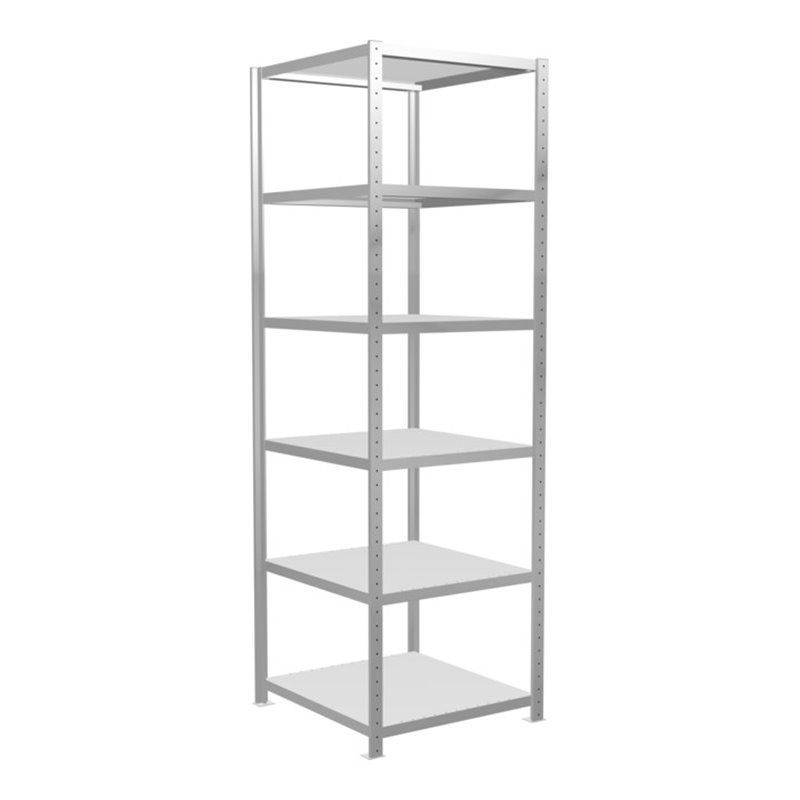 Schulte Grundregal Steckregal MULTIplus250 2500 x 750 x 800 mm 6 Fachböden Kreuzstrebe RAL 7035 lichtgrau