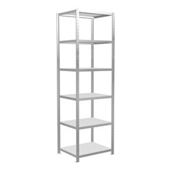 Schulte Grundregal Steckregal MULTIplus250 2500 x 750 x 600 mm 6 Fachböden Kreuzstrebe RAL 7035 lichtgrau