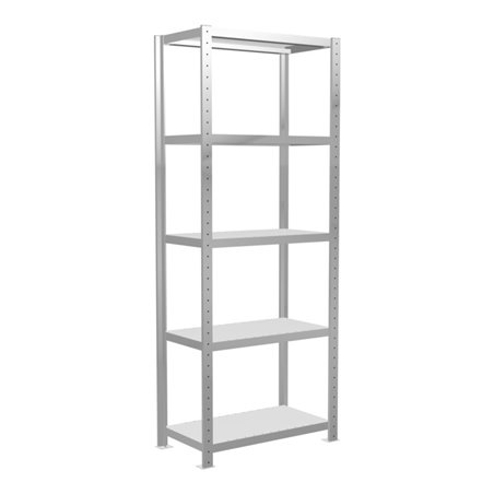 Schulte Grundregal Steckregal MULTIplus250 2000 x 750 x 400 mm 5 Fachböden Kreuzstrebe RAL 7035 lichtgrau