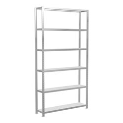 Schulte Grundregal Steckregal MULTIplus250 2500 x 1300 x 300 mm 6 Fachböden Kreuzstrebe RAL 7035 lichtgrau