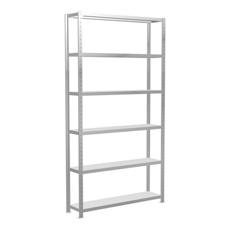 Schulte Grundregal Steckregal MULTIplus250 2500 x 1300 x 300 mm 6 Fachböden Kreuzstrebe RAL 7035 lichtgrau