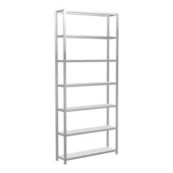 Schulte Grundregal Steckregal MULTIplus250 3000 x 1300 x 300 mm 7 Fachböden Kreuzstrebe RAL 7035 lichtgrau