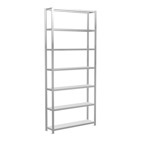 Schulte Grundregal Steckregal MULTIplus250 3000 x 1300 x 300 mm 7 Fachböden Kreuzstrebe RAL 7035 lichtgrau