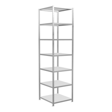 Schulte Grundregal Steckregal MULTIplus250 3000 x 750 x 800 mm 7 Fachböden Kreuzstrebe RAL 7035 lichtgrau