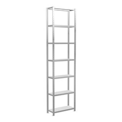 Schulte Grundregal Steckregal MULTIplus250 3000 x 750 x 300 mm 7 Fachböden Kreuzstrebe RAL 7035 lichtgrau