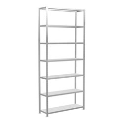 Schulte Grundregal Steckregal MULTIplus250 3000 x 1300 x 400 mm 7 Fachböden Kreuzstrebe RAL 7035 lichtgrau