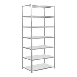 Schulte Grundregal Steckregal MULTIplus250 3000 x 1300 x 800 mm 7 Fachböden Kreuzstrebe RAL 7035 lichtgrau