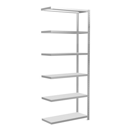 Schulte Anbauregal Steckregal MULTIplus330 2500 x 1000 x 400 mm 6 Fachböden Kreuzstrebe RAL 7035 lichtgrau