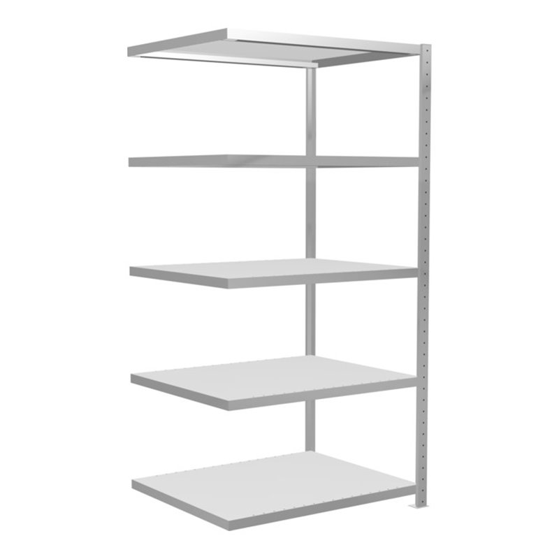 Schulte Anbauregal Steckregal MULTIplus330 2000 x 1000 x 800 mm 5 Fachböden Kreuzstrebe RAL 7035 lichtgrau