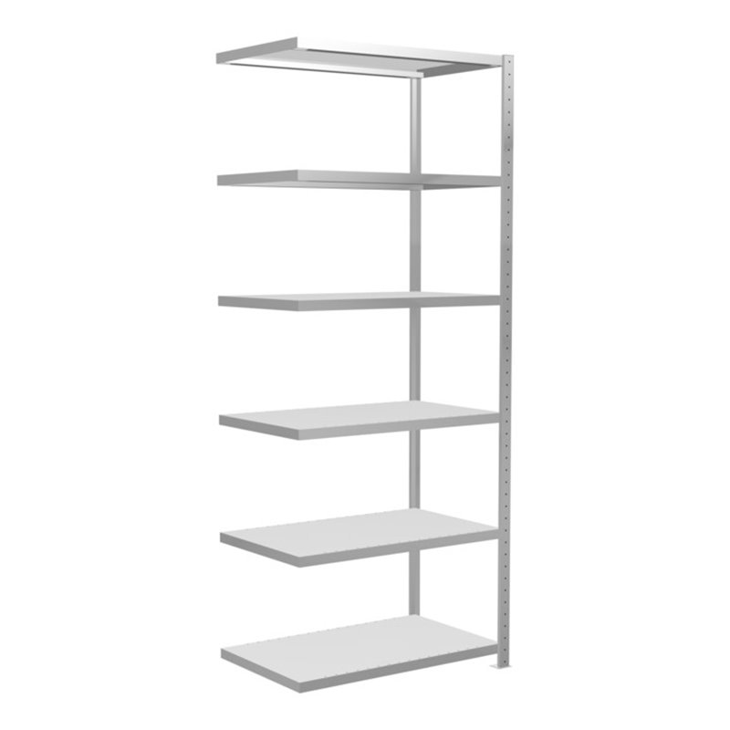 Schulte Anbauregal Steckregal MULTIplus330 2500 x 1000 x 600 mm 6 Fachböden Kreuzstrebe RAL 7035 lichtgrau