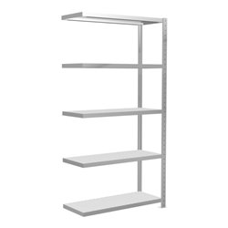 Schulte Anbauregal Steckregal MULTIplus330 2000 x 1000 x 400 mm 5 Fachböden Kreuzstrebe RAL 7035 lichtgrau