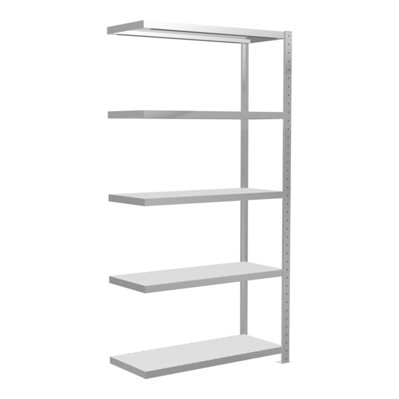 Schulte Anbauregal Steckregal MULTIplus330 2000 x 1000 x 400 mm 5 Fachböden Kreuzstrebe RAL 7035 lichtgrau