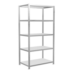 Schulte Grundregal Steckregal MULTIplus330 2000 x 1000 x 600 mm 5 Fachböden Kreuzstrebe RAL 7035 lichtgrau