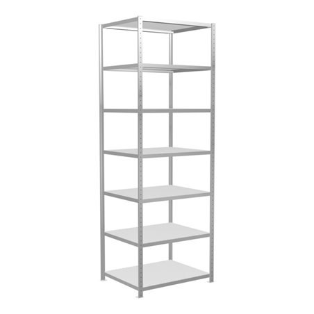 Schulte Grundregal Steckregal MULTIplus330 3000 x 1000 x 800 mm 7 Fachböden Kreuzstrebe RAL 7035 lichtgrau