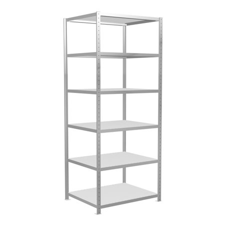 Schulte Grundregal Steckregal MULTIplus330 2500 x 1000 x 800 mm 6 Fachböden Kreuzstrebe RAL 7035 lichtgrau