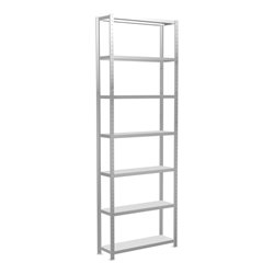 Schulte Grundregal Steckregal MULTIplus330 3000 x 1000 x 300 mm 7 Fachböden Kreuzstrebe RAL 7035 lichtgrau