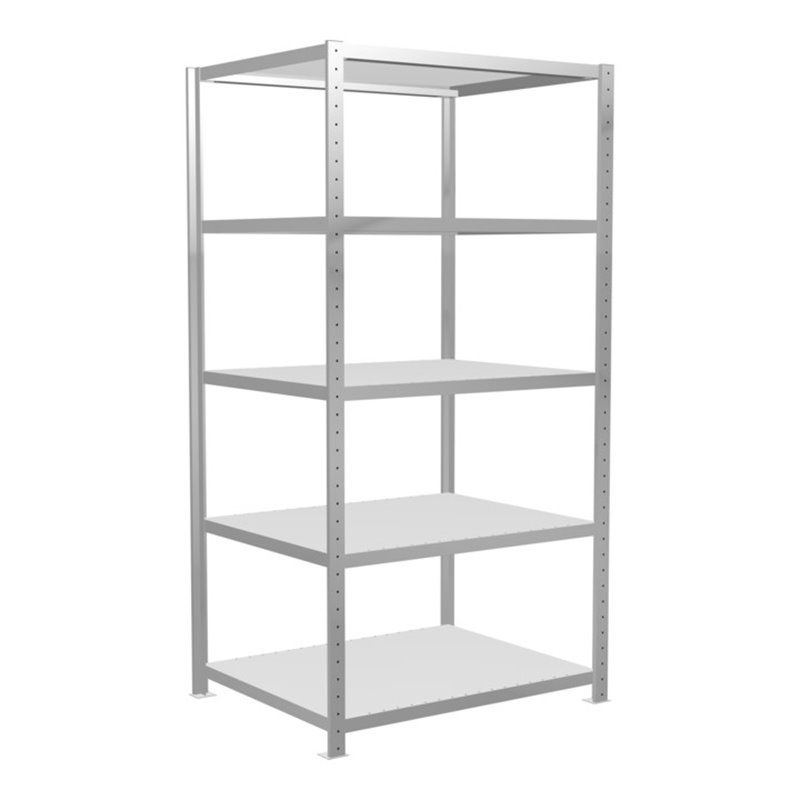 Schulte Grundregal Steckregal MULTIplus330 2000 x 1000 x 800 mm 5 Fachböden Kreuzstrebe RAL 7035 lichtgrau