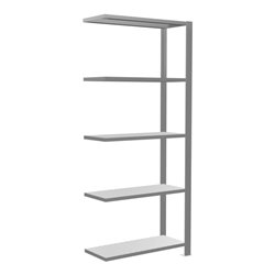 Schulte Anbauregal Büro-Steckregal MULTIplus85 1800 x 750 x 300 mm 5 Fachböden Kreuzstrebe verzinkt mit Anschlagleiste