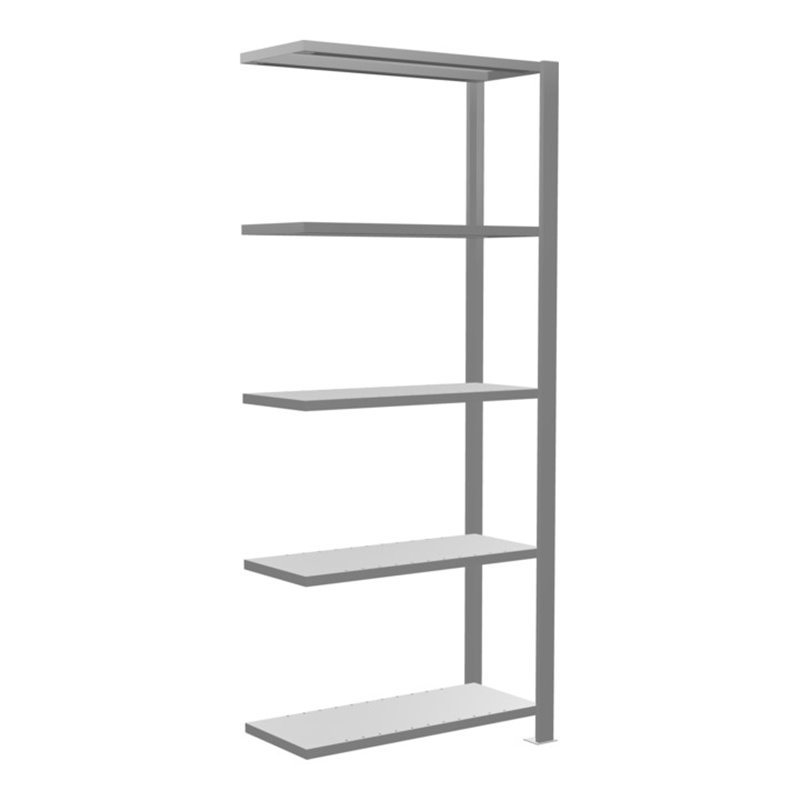 Schulte Anbauregal Büro-Steckregal MULTIplus85 1800 x 750 x 300 mm 5 Fachböden Kreuzstrebe verzinkt mit Anschlagleiste