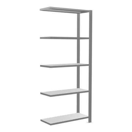 Schulte Anbauregal Büro-Steckregal MULTIplus85 1800 x 750 x 300 mm 5 Fachböden Kreuzstrebe verzinkt mit Anschlagleiste