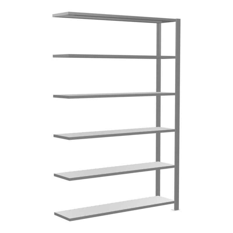 Schulte Anbauregal Büro-Steckregal MULTIplus85 2000 x 1300 x 300 mm 6 Fachböden Kreuzstrebe verzinkt mit Anschlagleiste