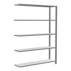 Schulte Anbauregal Büro-Steckregal MULTIplus85 1800 x 1300 x 300 mm 5 Fachböden Kreuzstrebe verzinkt mit Anschlagleiste