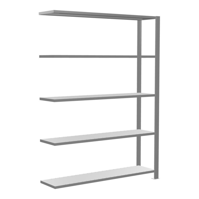 Schulte Anbauregal Büro-Steckregal MULTIplus85 1800 x 1300 x 300 mm 5 Fachböden Kreuzstrebe verzinkt mit Anschlagleiste