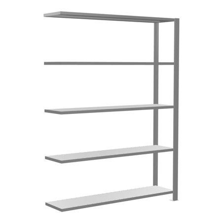 Schulte Anbauregal Büro-Steckregal MULTIplus85 1800 x 1300 x 300 mm 5 Fachböden Kreuzstrebe verzinkt mit Anschlagleiste