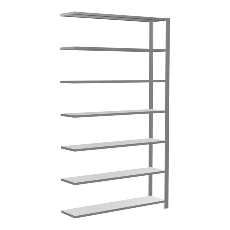 Schulte Anbauregal Büro-Steckregal MULTIplus85 2300 x 1300 x 300 mm 7 Fachböden Kreuzstrebe verzinkt mit Anschlagleiste