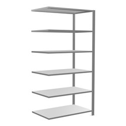 Schulte Anbauregal Büro-Steckregal MULTplus150 2000 x 1000 x 600 mm 6 Fachböden Längenriegel verzinkt mit Mittelanschlag