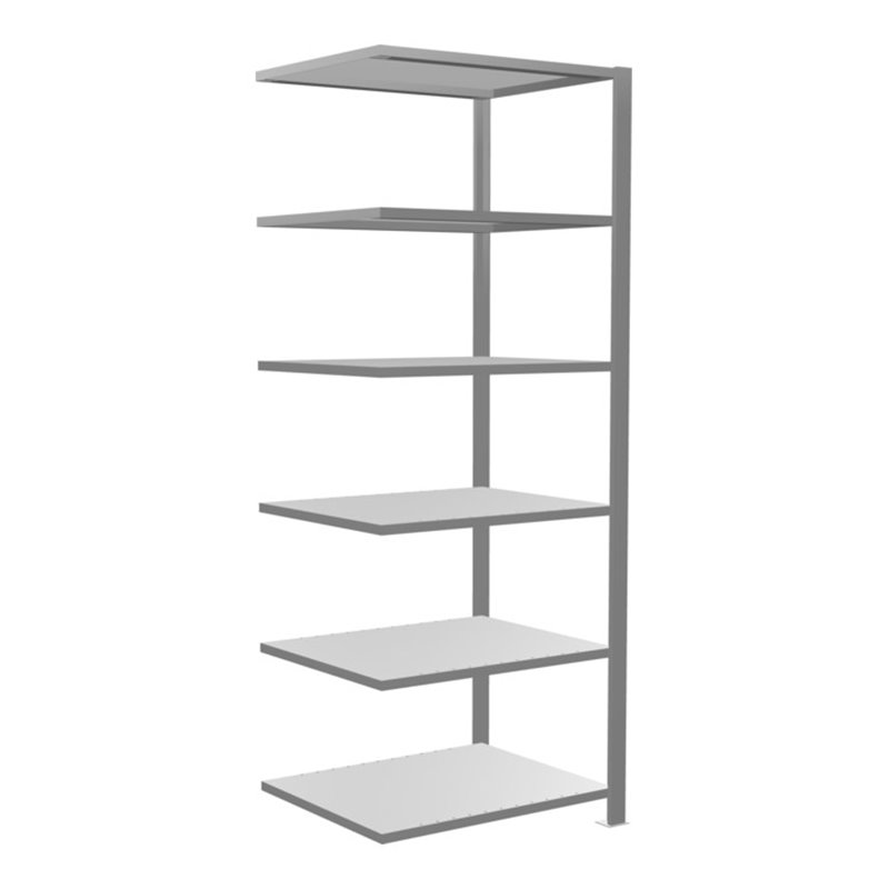 Schulte Anbauregal Büro-Steckregal MULTplus150 2000 x 750 x 600 mm 6 Fachböden Längenriegel verzinkt mit Mittelanschlag