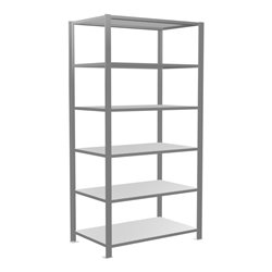 Schulte Grundregal Büro-Steckregal MULTplus150 2000 x 1000 x 600 mm 6 Fachböden Längenriegel verzinkt mit Mittelanschlag