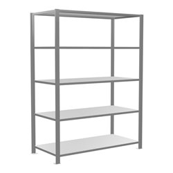 Schulte Grundregal Büro-Steckregal MULTplus150 1800 x 1300 x 600 mm 5 Fachböden Längenriegel verzinkt mit Mittelanschlag