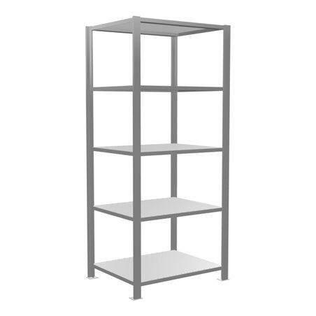 Schulte Grundregal Büro-Steckregal MULTplus150 1800 x 750 x 600 mm 5 Fachböden Längenriegel verzinkt mit Mittelanschlag