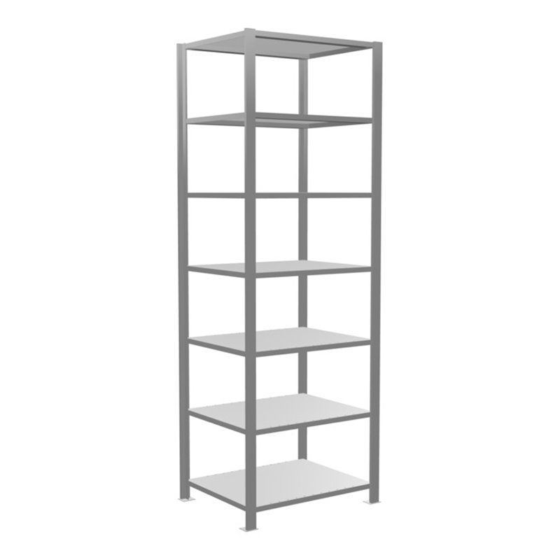 Schulte Grundregal Büro-Steckregal MULTplus150 2300 x 750 x 600 mm 7 Fachböden Längenriegel verzinkt mit Mittelanschlag