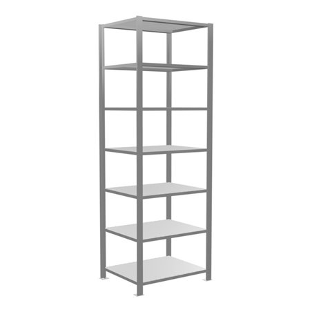 Schulte Grundregal Büro-Steckregal MULTplus150 2300 x 750 x 600 mm 7 Fachböden Längenriegel verzinkt mit Mittelanschlag